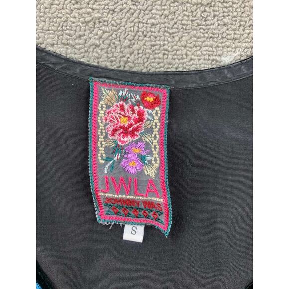 JWLA Johnny WasTunic Top Women S Black Velvet Embroidered Western Boho Festival - Picture 3 of 7